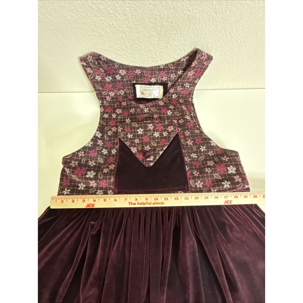 Dee's Design Handmade Dress Velour Velvet Corduroy Jumper Dee Shields Maroon - Picture 7 of 9